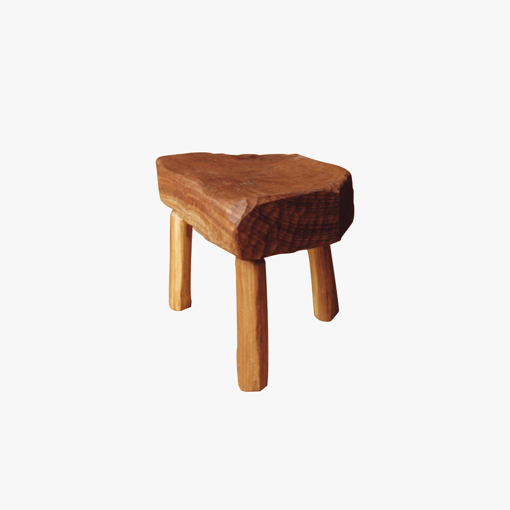 African Mahogany Hand Hewn Stool