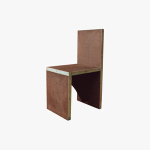 Patinated brass & wenge chair